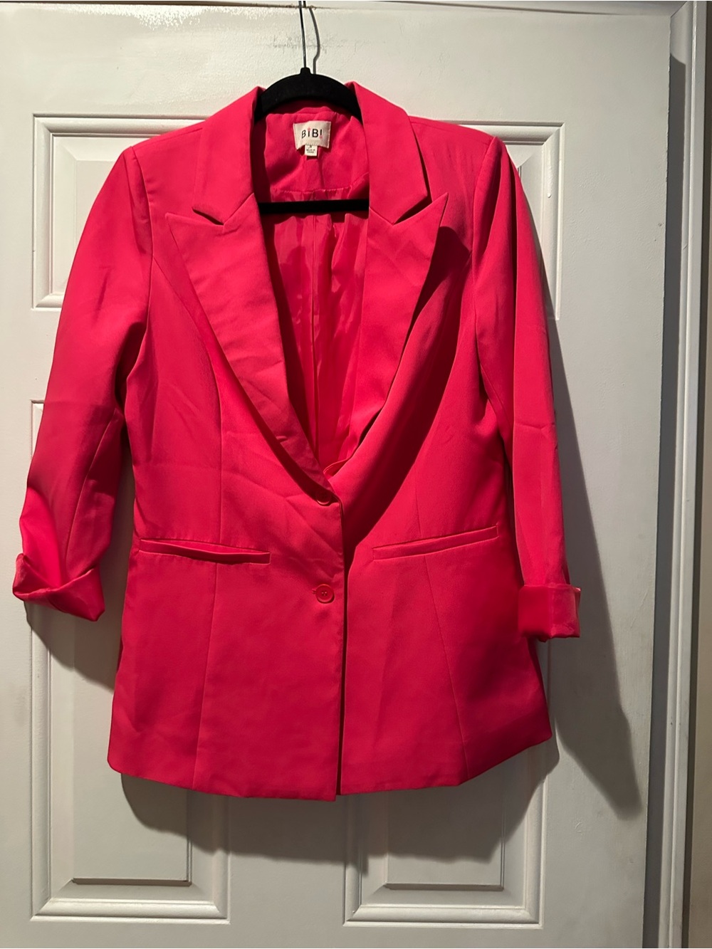 BiBi Pink Button Up Blazer-Cute!